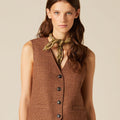 SMALL CHECK BROWN WAISTCOAT