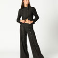 PANTALON BOTONES RAYA ANTRACITA