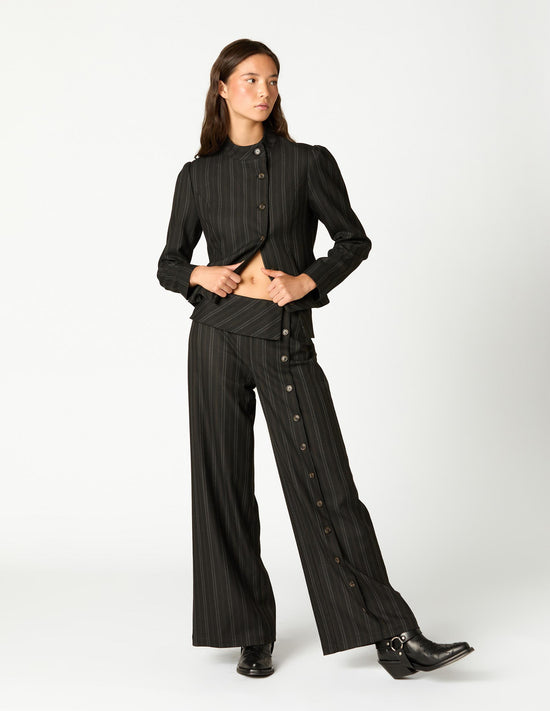 PANTALON BOTONES RAYA ANTRACITA