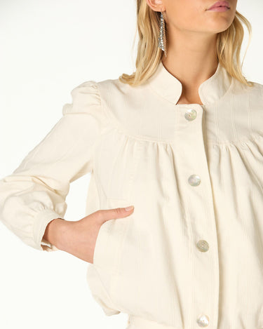 ECRU MANDARIN COLLAR JACKET