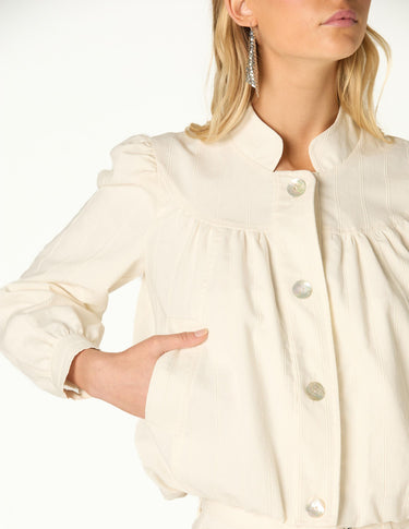 ECRU MANDARIN COLLAR JACKET