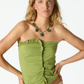 ASYMMETRIC RUCHED PICKLE T-SHIRT