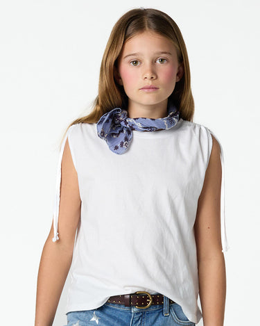WHITE DRAWSTRING T-SHIRT