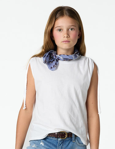 WHITE DRAWSTRING T-SHIRT