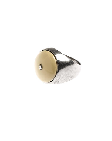 LARGE STONE IVORY RING