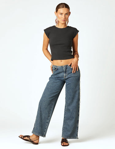 SIDE FRINGE PANTS BLUE