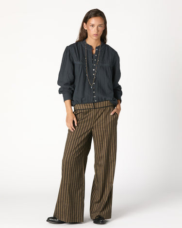 PANTALÓN VIVO CONTRASTE MARRON