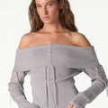 BRAIDED OFF-THE-SHOULDER SWEATER