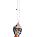 CERAMIC FISH NECKLACE BLUE ORANGE
