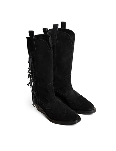 COWBOY FRINGED SUEDE BOOT