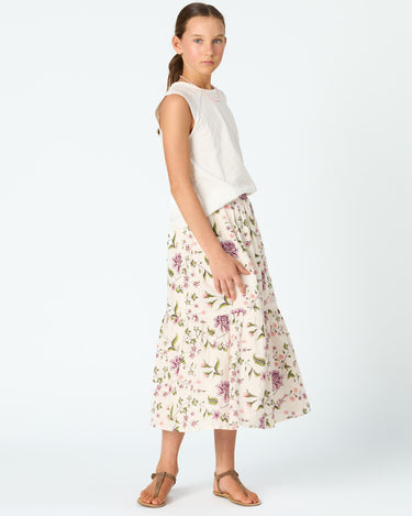 INDIAN PRINT LONG SKIRT CAPPUCCINO