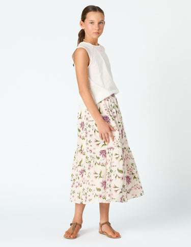 INDIAN PRINT LONG SKIRT CAPPUCCINO