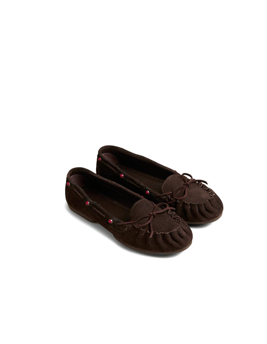 SUEDE LOAFER WITH STUDS