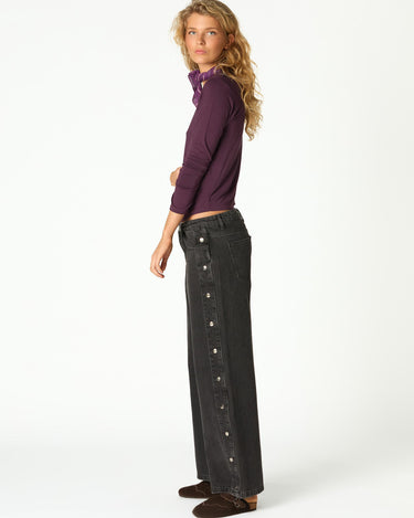 ANTHRACITE SIDE BUTTON TROUSERS