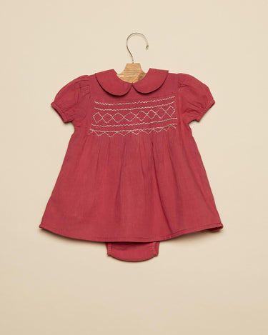 MORA GRAY SMOCKED DRESS