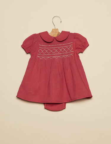 MORA GRAY SMOCKED DRESS