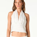 ECRU HALTER BANDEAU TOP