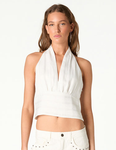 ECRU HALTER BANDEAU TOP