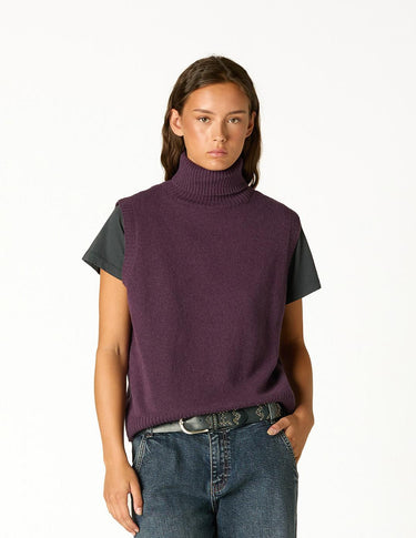 CHALECO CUELLO VUELTO PLUM