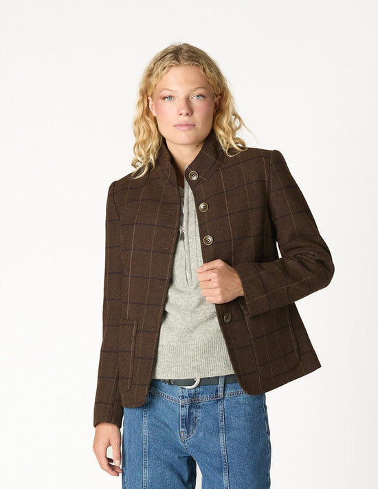 CHAQUETÓN CUADRO MARRÓN