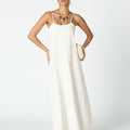 WHITE DENIM PANELLED DRESS