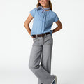 Gray denim pocket trousers