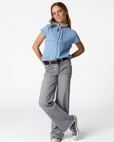Gray denim pocket trousers
