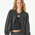 BLACK DOUBLE STRIPE JACKET