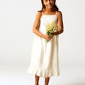 WHITE LONG CUT DRESS