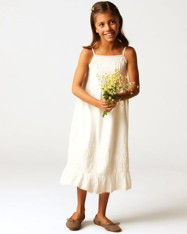 WHITE LONG CUT DRESS