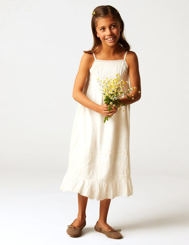 WHITE LONG CUT DRESS