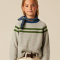 GRAY DOUBLE-STRIPE SWEATER