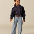 PANTALÓN BOLSILLOS VAQUERO RAYA AZUL