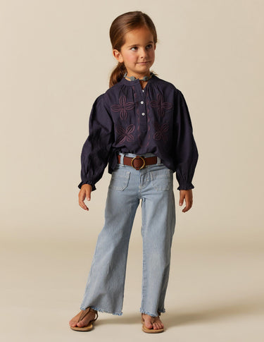 PANTALÓN BOLSILLOS VAQUERO RAYA AZUL