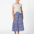FLORAL WAVE PRINT SKIRT