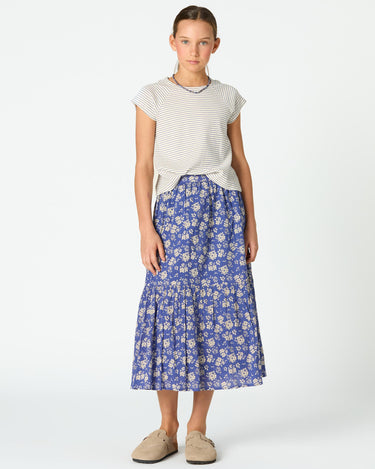 FLORAL WAVE PRINT SKIRT