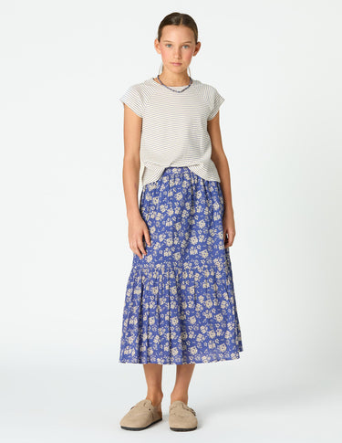 FLORAL WAVE PRINT SKIRT