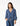 RUFFLE SHIRT DARTS NIGHT GARDEN BLUE