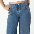 BLUE PAISLEY DENIM JEANS