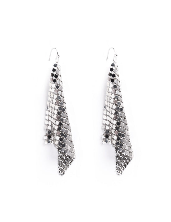 TRIANGULAR METALLIC EARRINGS - STAINLESS STEEL