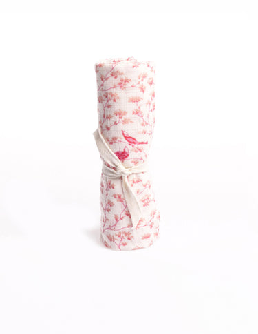 GAUZE PRINT BAMBOO PINK