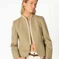 STRIPED LACE KHAKI BLAZER