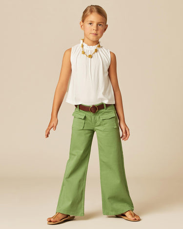 GREEN POCKET PLACKET TROUSERS