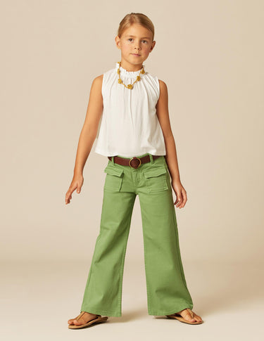 GREEN POCKET PLACKET TROUSERS