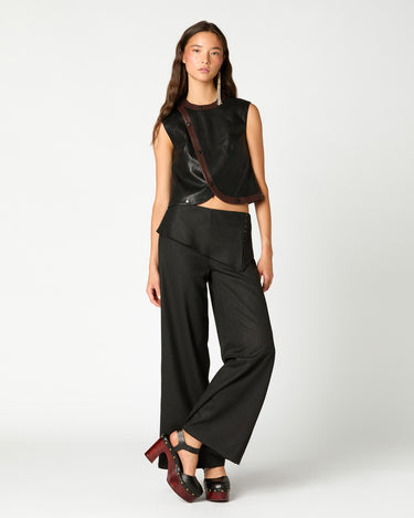 PANTALON CINTURILLA BOTONES RAYA ANTRACITA