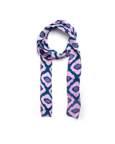 LONG BLUE SHIBORI SCARF