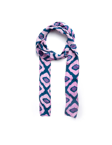 LONG BLUE SHIBORI SCARF