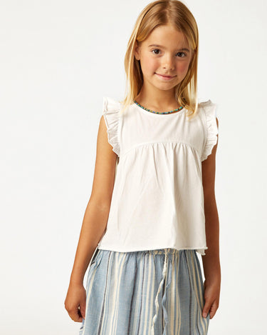 CAMISETA VOLANTE BLANCA