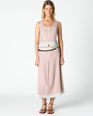CONTRAST STRIPED SKIRT