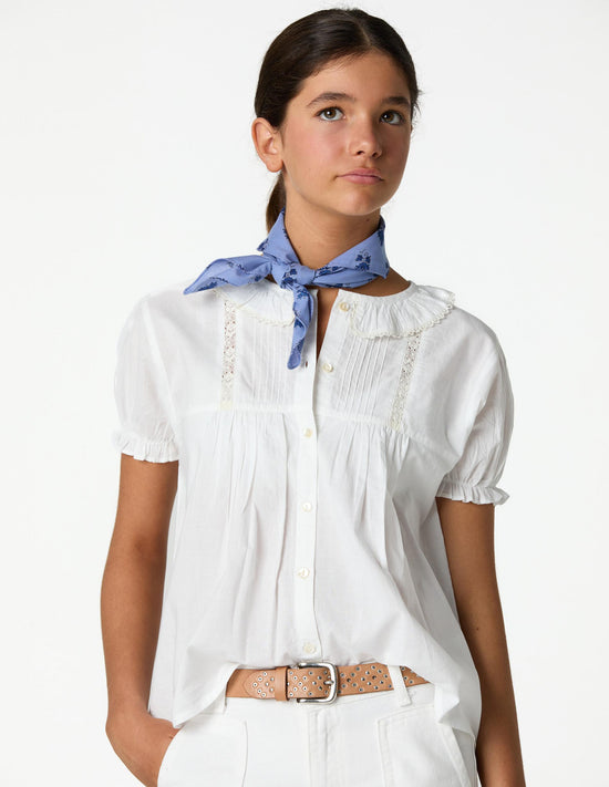 MOTHER-OF-PEARL BUTTON-DOWN SHIRT